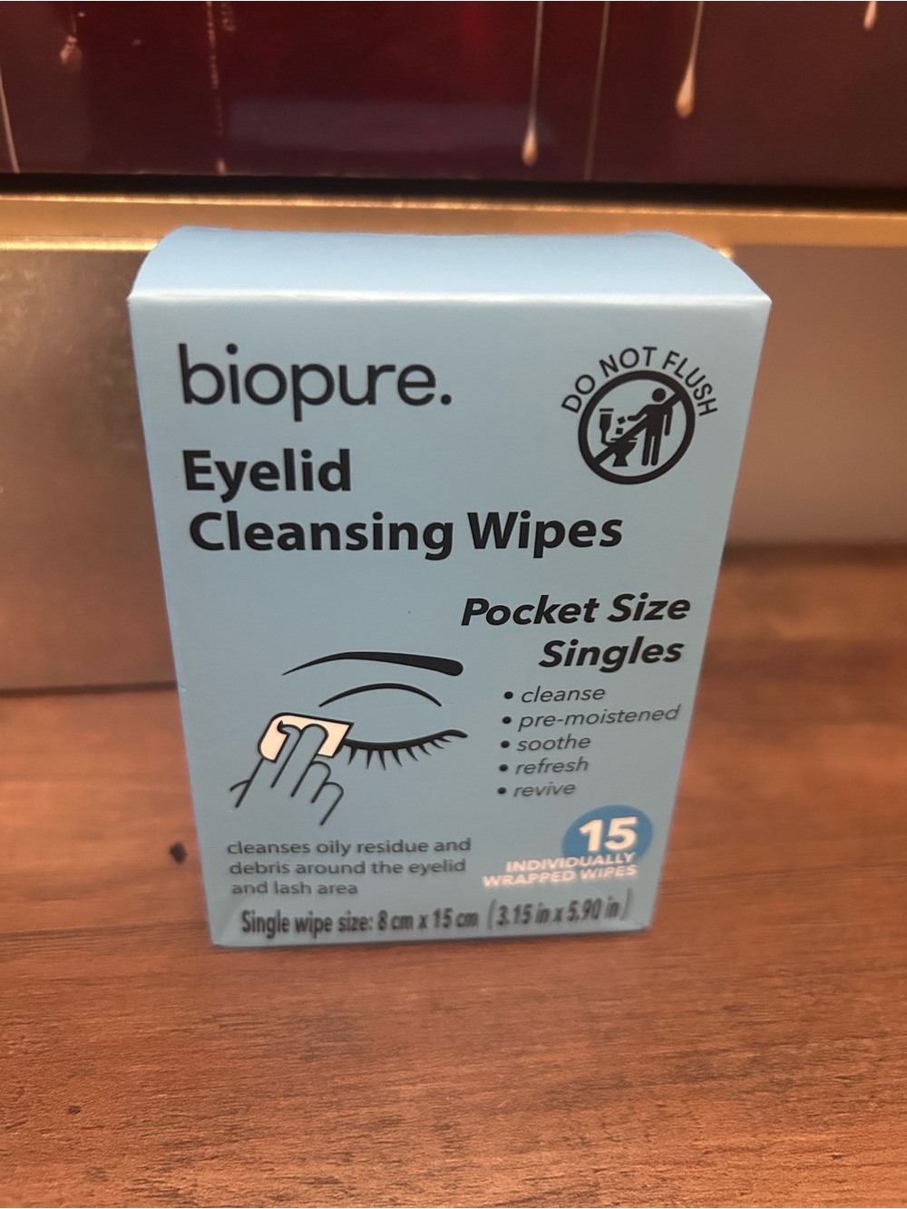 Biopure Eyelid Cleansing Wipes - 15 Pocket Size Singles